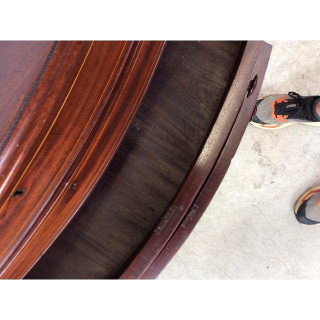 Brown Mid-Atlantic Chippendale Inlaid Mahogany Bow Front Chest of Drawers For Sale - Image 8 of 17