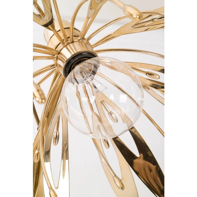 Metal 1970's Brass Palm Tree Floor Lamp For Sale - Image 7 of 9
