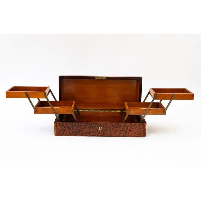 Nice execution of a cigars and cigarettes maple box with inlay on edges 1920s