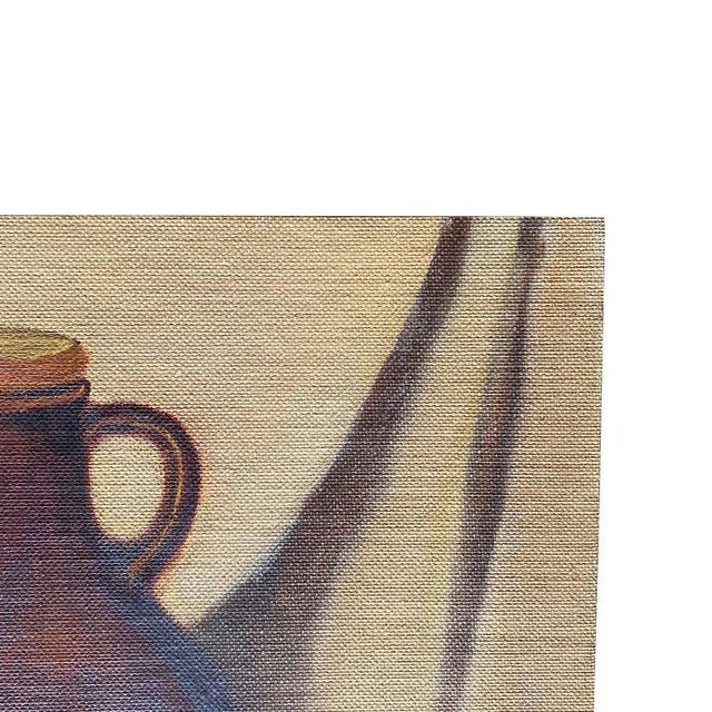 American Still Life Painting of Green Apples and Jug 12” X 16” For Sale - Image 3 of 7