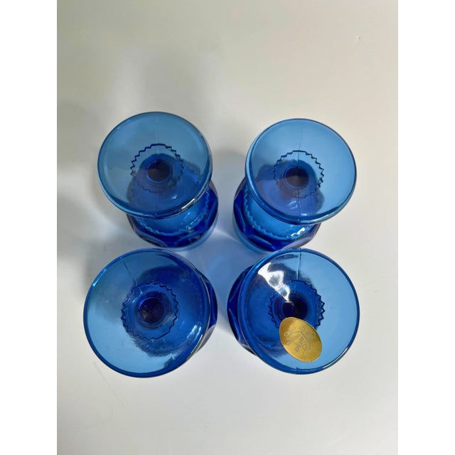 Vintage Crown Imperial Blue Liquor Cocktail Glasses by Tiara – Set of 4 For Sale - Image 4 of 5