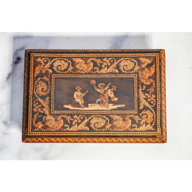 An exceptional example of late 19th-century Italian craftsmanship, this charming small marquetry box, dating to the circa...