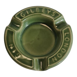 1930s Rare Edwardian Era English Gilbey's Gin Pub Ashtray For Sale