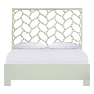 Silas Standard Bed Queen - Celery Green For Sale
