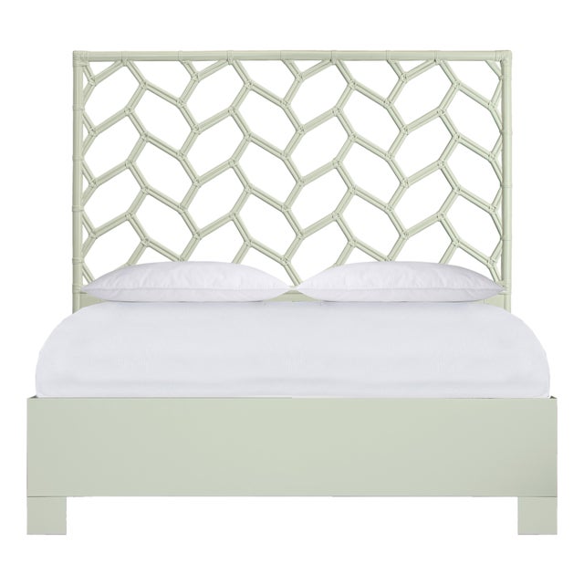 Silas Standard Bed Queen - Celery Green For Sale