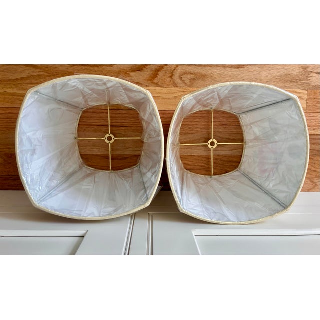 Floral Brand New Lampshades With Gucci Textured Wallpaper - a Pair For Sale - Image 4 of 5