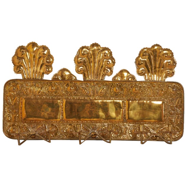 Large Candleholder in Brass, 1890s For Sale