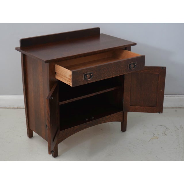 Stickley Mission Oak 1 Drawer Console Server Cabinet For Sale - Image 11 of 18