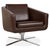 Pavo Leather Chrome Armchair in Brown with Manual Reclining Function by FSM For Sale - Image 18 of 18