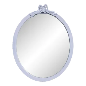 Early 20th Century Hand Carved & Hand-Cut Large Oval Lilac Bevelled Mirror