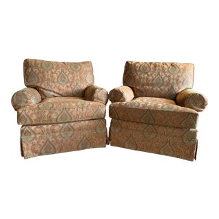 Thomasville Paisley Club Chairs - a Pair For Sale