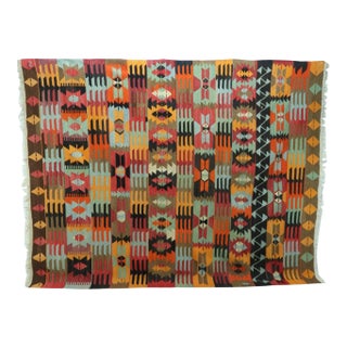 Vintage Turkish Kilim Rug-7’3’x9’1" For Sale