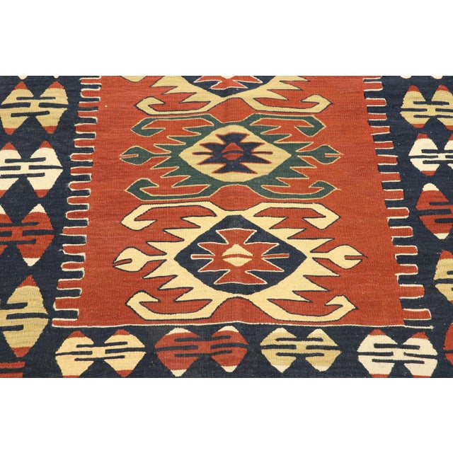 Vintage Persian Shiraz Kilim Rug - 03'09 X 05'07 For Sale - Image 4 of 9