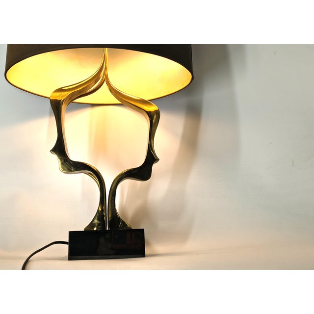 Hollywood Regency Vintage Bronze Table Lamp from Willy Daro, 1970s For Sale - Image 3 of 13
