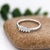 Diamond Band Ring in Solid 14k Gold, Marquise 3.5x2mm - Earth Mined Diamonds, Size 6.75 For Sale - Image 4 of 7