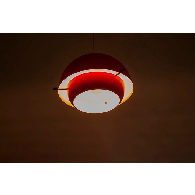 Metal Mid-Century Danish Metal Pendant For Sale - Image 7 of 8