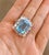 Classic Italian Bochic Capri Blue Topaz Ring Set In 18K Gold & Silver Natural Blue Topaz, Emerald Cut Shape 14,00 carats...