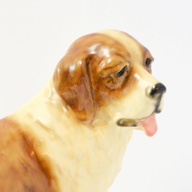 Ceramic Largest Mortens Studio Saint Bernard Model 816 – 6.5" Tall Rare Studio Scale – 1940s American Ceramic Masterpiece For Sale - Image 7 of 10