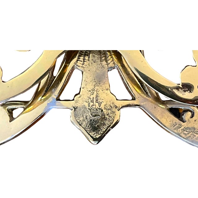 Pair of Virginia Metalcrafters Brass Wall Mirror Sconces With Green Man Motif & Candleholders For Sale - Image 13 of 13