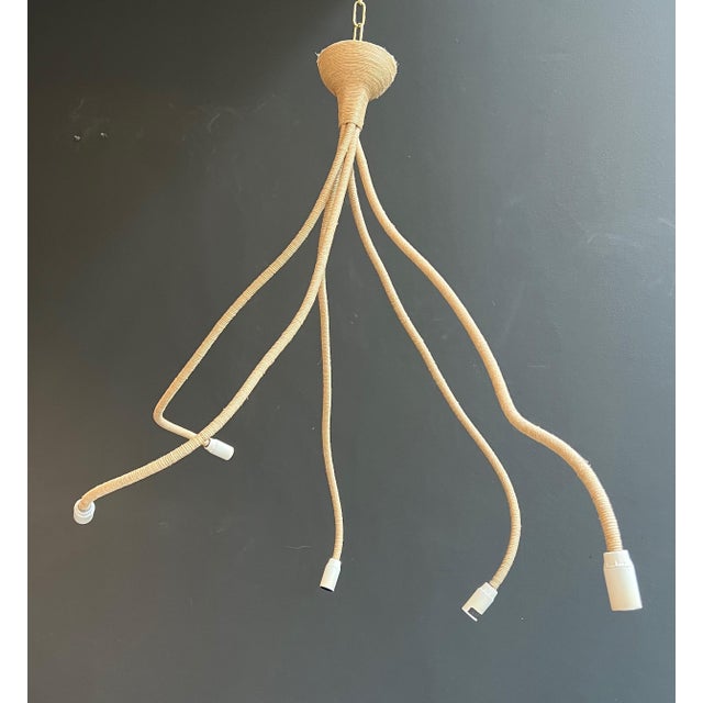 Textile 1970s Mid-Century Modern Rope Chandelier For Sale - Image 7 of 12