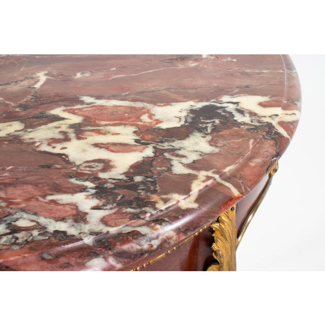 Wood Late 19th Century French Louis XV Style Occasional Side Table With Marble Top For Sale - Image 7 of 11