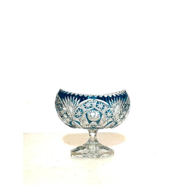 Blue Overlay Crystal Bowl from Val Saint-Lambert For Sale - Image 5 of 5