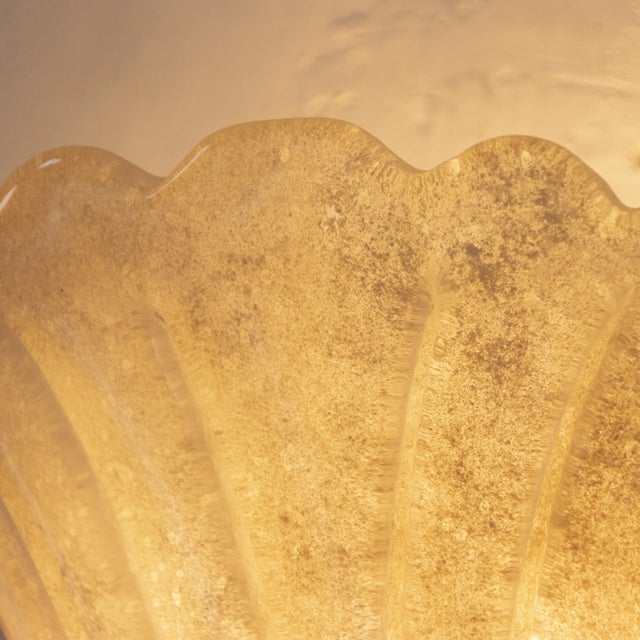 Glass Fan-Shaped Wall Light in Alabaster Scavo Murano Glass, Italy, 1990s For Sale - Image 7 of 11