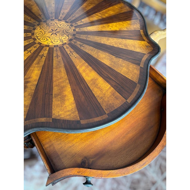 Regency Style Side Table with Marquetry, 1980s For Sale - Image 4 of 7