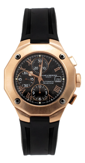 Baume Et Mercier Riviera Chronometer 43mm 65586 18k Rose Gold Automatic Watch
