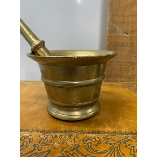 Mid 19th Century 19th Century Dutch Polished Brass Mortar & Pestle For Sale - Image 5 of 7