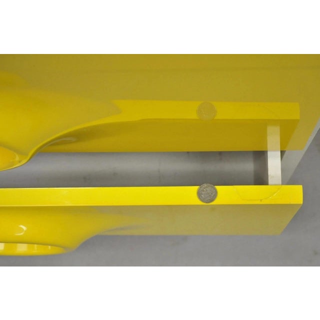 Vintage Broyhill Premier Yellow Molded Plastic Space Age Joe Colombo Style Desk For Sale - Image 10 of 12
