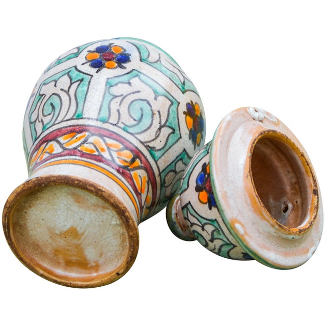 Moorish-Patterned Ceramic Lidded Urn For Sale - Image 9 of 10
