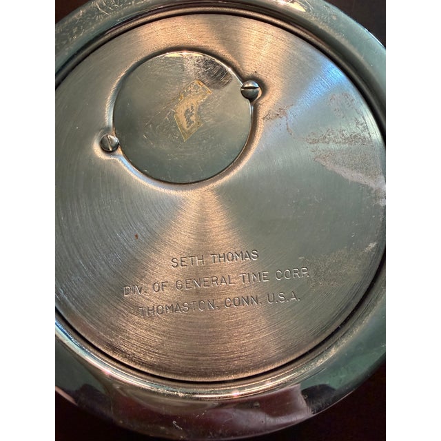 Vintage Mid-Century Seth Thomas "Corsair" Chrome Ship’s Clock & Barometer Set - Untested For Sale In San Diego - Image 6 of 7