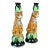 Vintage Regency Leopard Figural Ceramic Candlestick Holders Manner of Lynn Chase-Pair For Sale