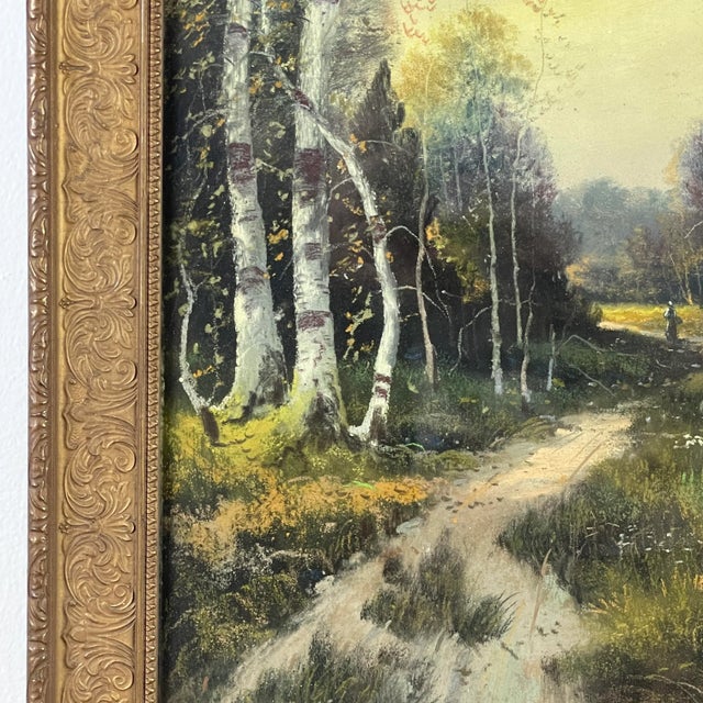 Early 20th Century Early 20th Century Figurative Landscape Pastel Drawing, Framed For Sale - Image 5 of 7