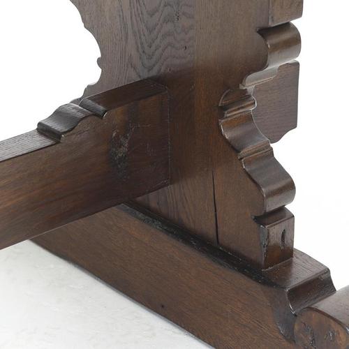 1960s Large Mid-Century Brutalist Rustic Dining Table in Oak For Sale - Image 5 of 12