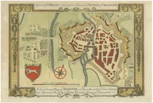 Decorative Map of Hanover by Lodge, 1785