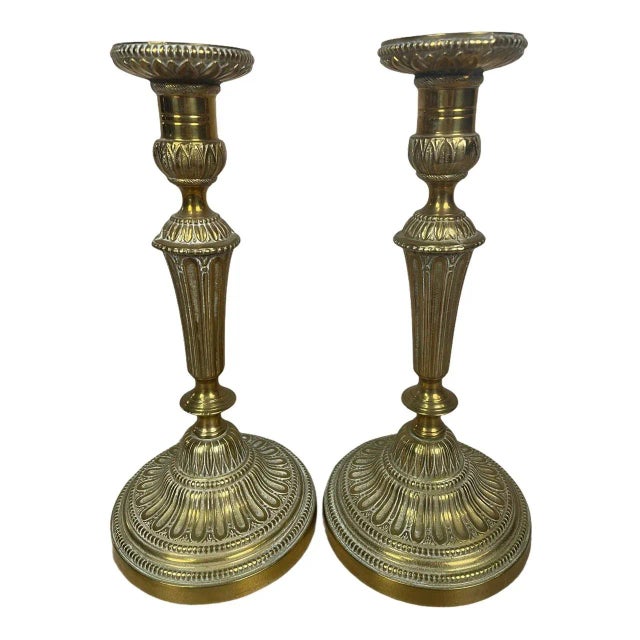 Antique Ormolu Candlesticks, Set of 2 For Sale - Image 4 of 16