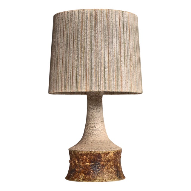 Danish Modern Stoneware Table Lamp with String Shade from Bartholdy, 1970s For Sale