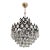 Antique Brass Crystal Basket Chandelier For Sale