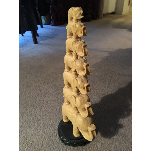 Stacked Elephants Resin Statue Chairish