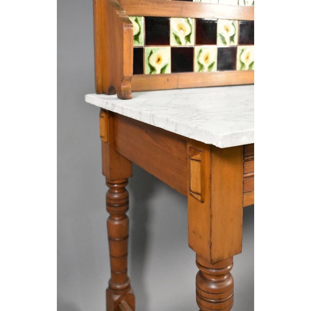 Edwardian Washstand in Marble and Birch, 1890s For Sale - Image 12 of 18