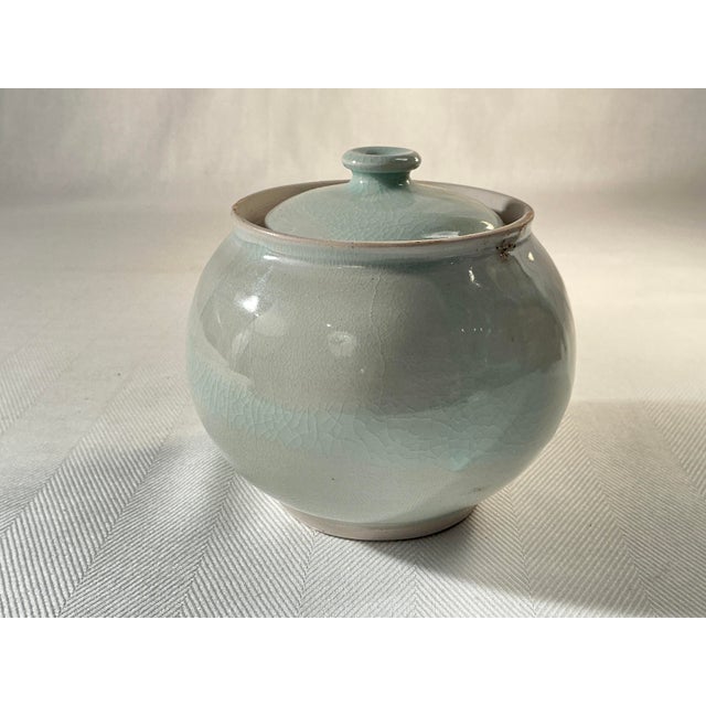 Signed Studio Pottery Vessel With Lid For Sale - Image 4 of 8