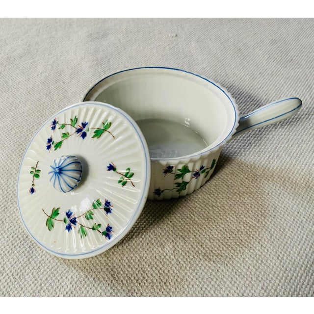 1930s French Art Deco Pot De Crème Set of 4 - Hand-Painted Porcelain With Lids, Diplomat's Estate For Sale - Image 16 of 18