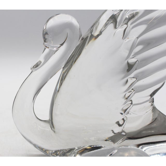 Circa 1947-1953 Heisey Clear Crystal Mold Blown Swan For Sale In Raleigh - Image 6 of 8