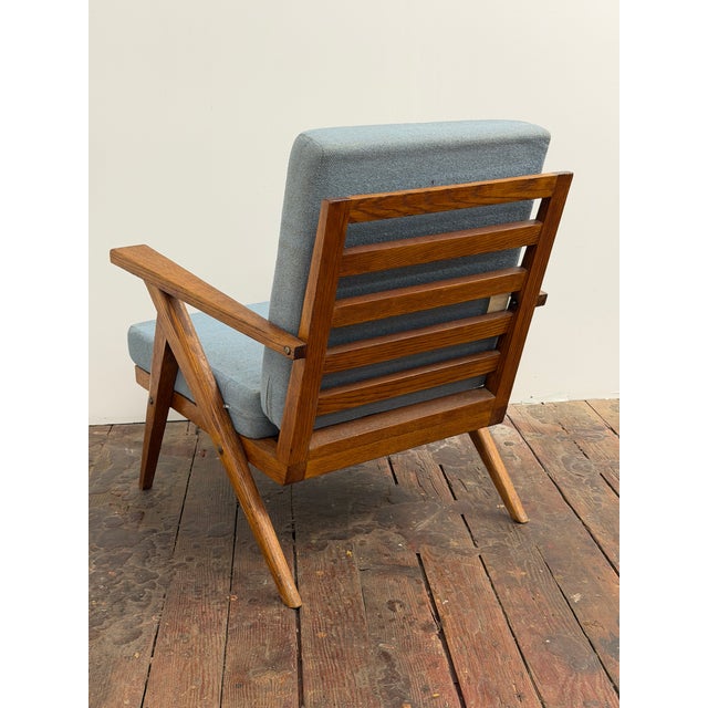 1960s Mid Century Modern Oak Slat Construction Z Chair, Crawford Furniture For Sale - Image 5 of 14