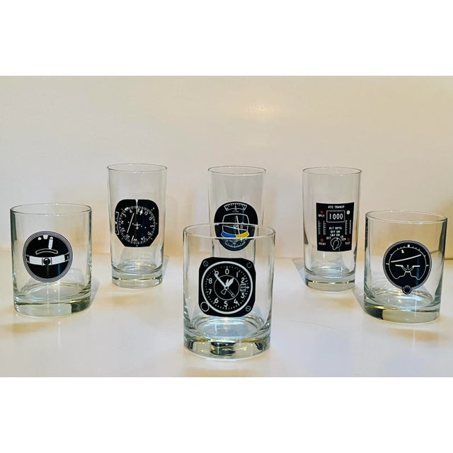 Mid 20th Century Mid 20th Century Aviation Glasses- Set of Six For Sale - Image 5 of 7