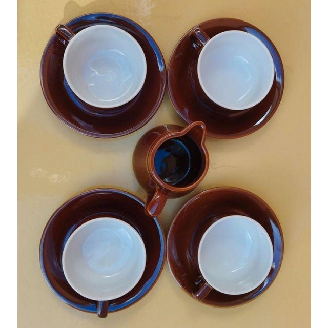 Vintage Set of 4 Cups, 4 Saucers, 1 Milk Jug & 1 Tea or Coffee Pot, Set of 10 For Sale - Image 9 of 12