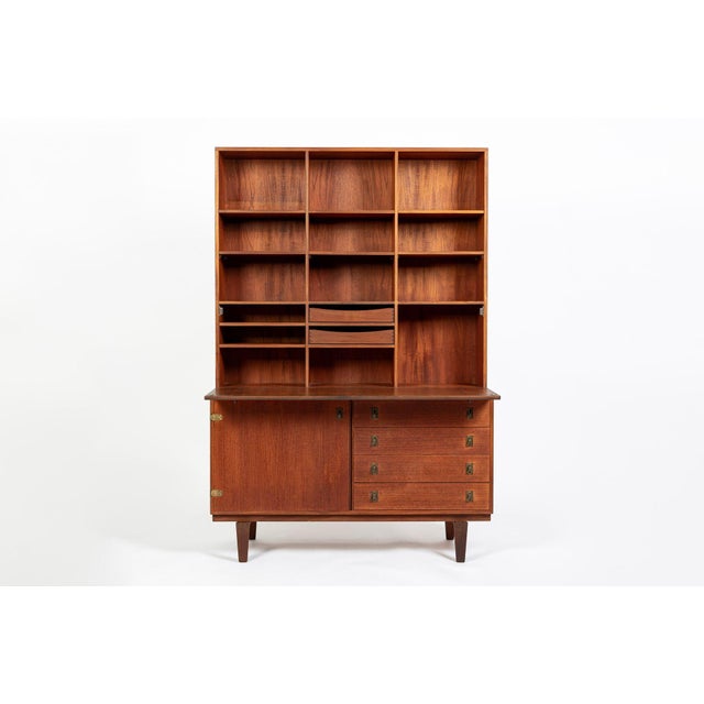 Mid-Century Modern Mid-Century Danish Teak Secretary Desk Bookcase by Peter Løvig Nielsen, 1960s For Sale - Image 3 of 16