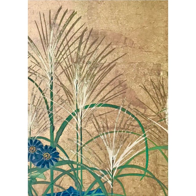 19th C. Japanese Byobu Gold Leaf Screen For Sale - Image 10 of 12